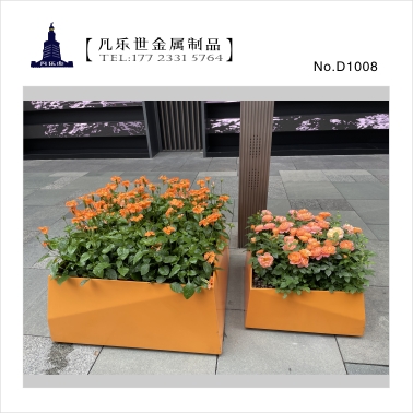 廣場(chǎng)街道彩色金屬花箱廠家